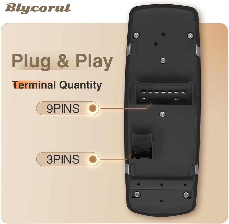 Blycorul Master Power Window Switch Driver Side Compatible with 2009 2010 2011 2012 Dodge Ram 1500/2500/3500 Quad & Crew Cab Pickup-9 Pins+3 Pins Replaces OEM 4602863AD,4602863AB,4602863AC - Image 5